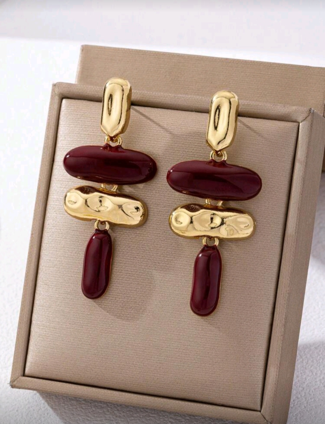 Pendientes Zaira Burdeos: imagen 1